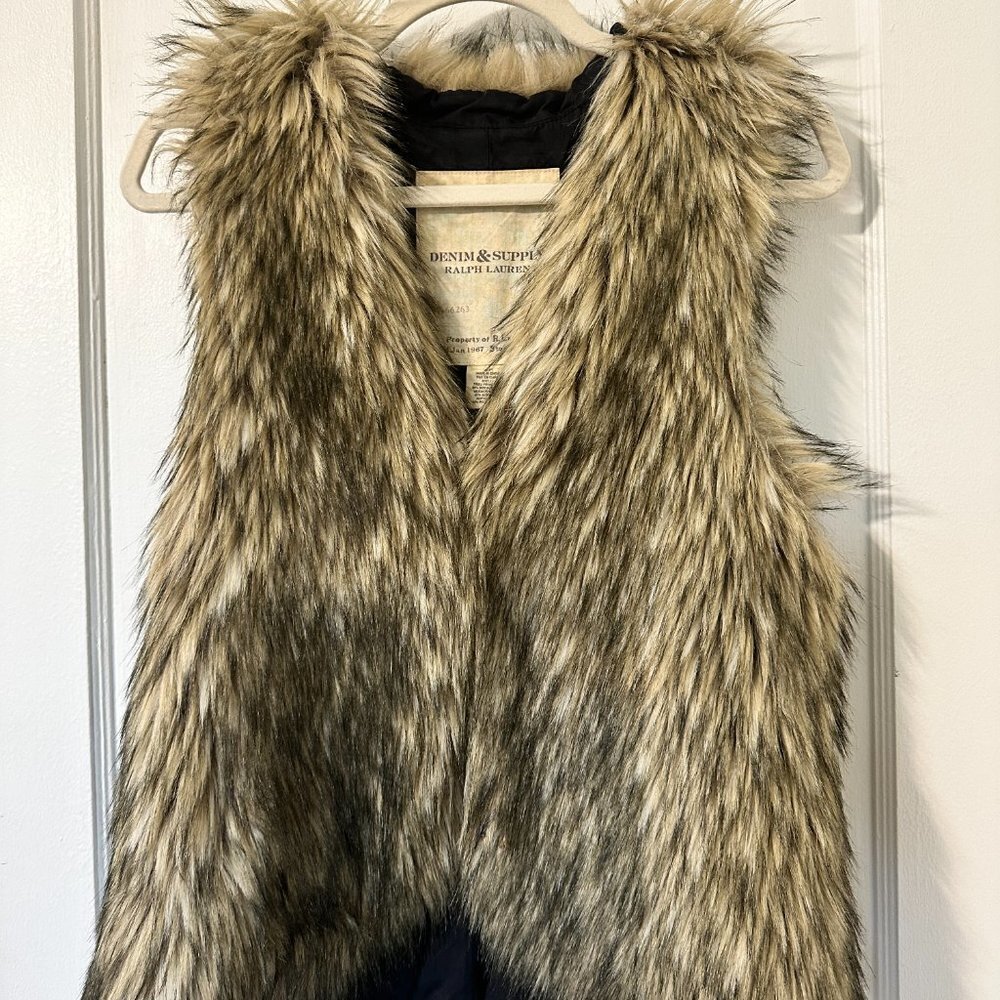Denim & Supply Ralph Lauren | Faux Fur Vest | Vintage Size S/P